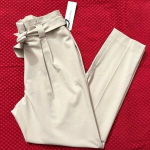 Calvin Klein Cream Tie-Waist Trousers